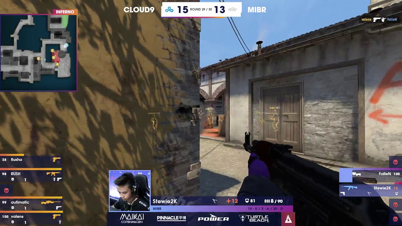 CS:GO - tartik falls to his death and Cloud9 wins the eco to overcome MIBR
