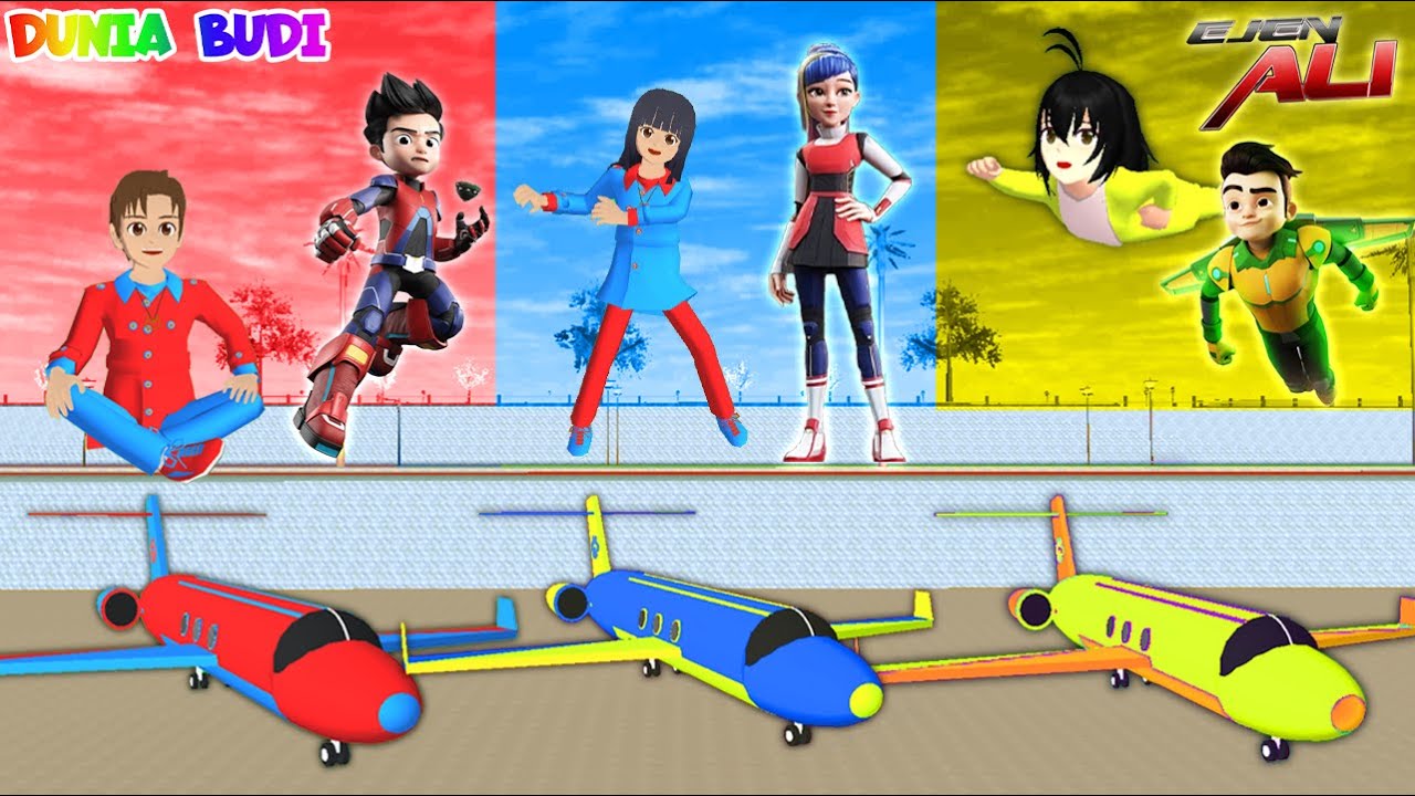 Yuta Vs Mio Buat Markas Pesawat Raksasa Sesuai Warna Karakter Ejen Ali Merah Biru Kuning
