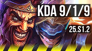 DRAVEN & Rell vs EZREAL & Alistar (ADC) | 9/1/9, 2000+ games, Godlike | KR Challenger | 25.S1.2
