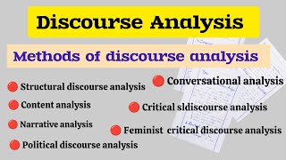 Methods of Discourse Analysis | Critical Discourse Analysis | Conversational Discourse Analysis