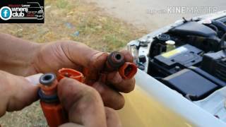 تنظيف رشاشات | لانسر بومه ( الجزء العملى ) How to take off and clean Mitsubishi Lancer's injectors