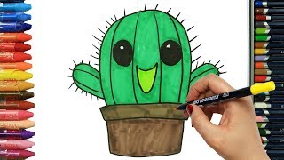 Jak narysować Kaktus | Rysunek | Kolorowanki dla dzieci | Rysowanie i kolorowanie