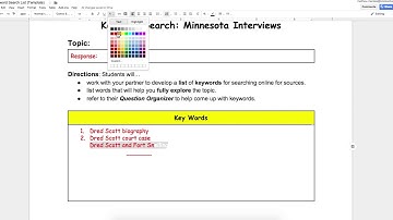 Screencast - Think Aloud, a Keyword Search List