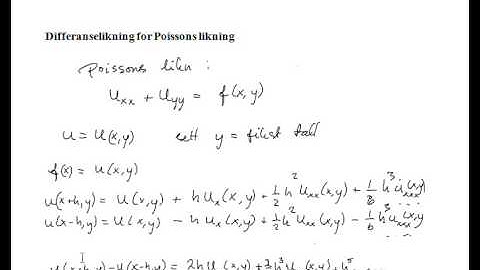 Diffence equation for the Poissons equation