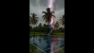 ⚡ Insane Lightning Strike Hits Coconut Palm! 🌴