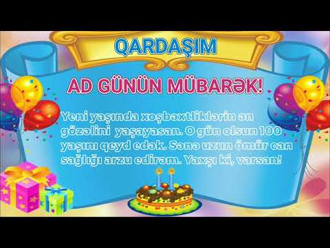 Ad günü təbriki Qardaş (Whatsapp üçün status) - # Video16