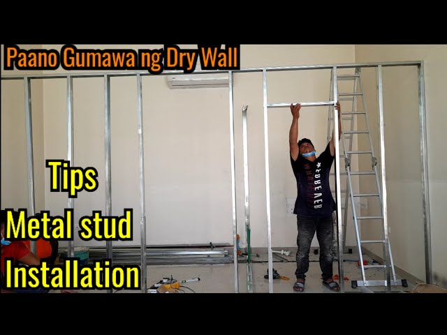 Metal Stud installation Fiber Cement board HARDIFLIX. DIY Dry Wall. Paano Gumawa ng Dry Wall. class=