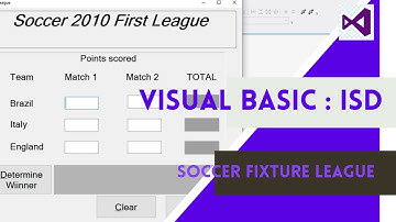 Visual Basic: ISD || Soccer Fixture League