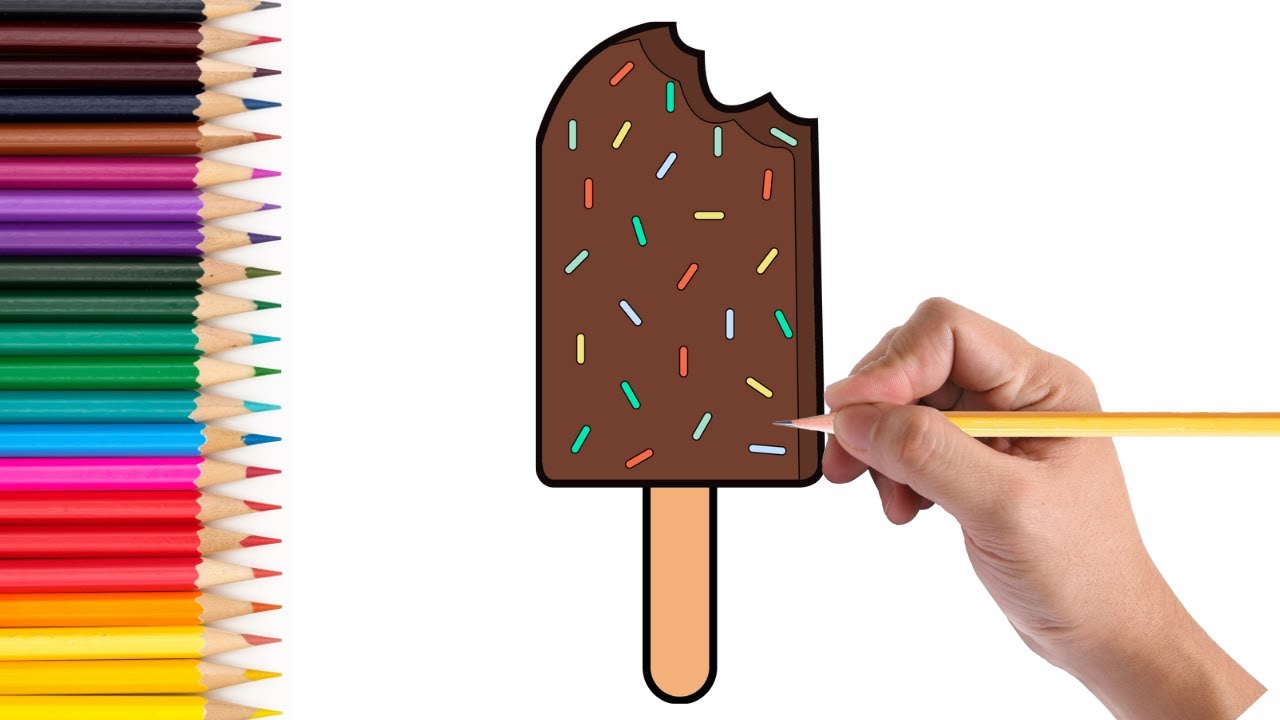 How to draw a Chocolate Popsicle icecream bambinoartz YouTube