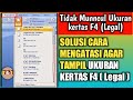 Tutorial || Cara mengatasi tidak muncul ukuran kertas F4 / Legal