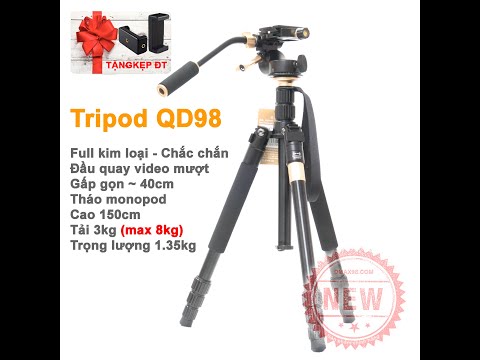Video Chân máy ảnh quay video QD98 nhỏ gọn mượt mà - youtube