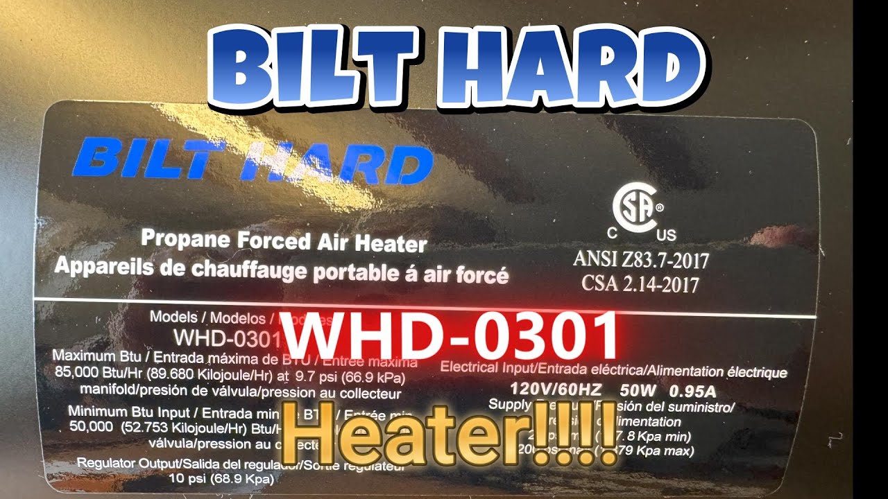 BILT HARD Propane Forced Air Heater WHD-0301 Unboxing - YouTube