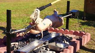 Rotisserie Basting with SpitJack - Rotisserie Pig Cooking Best Practices