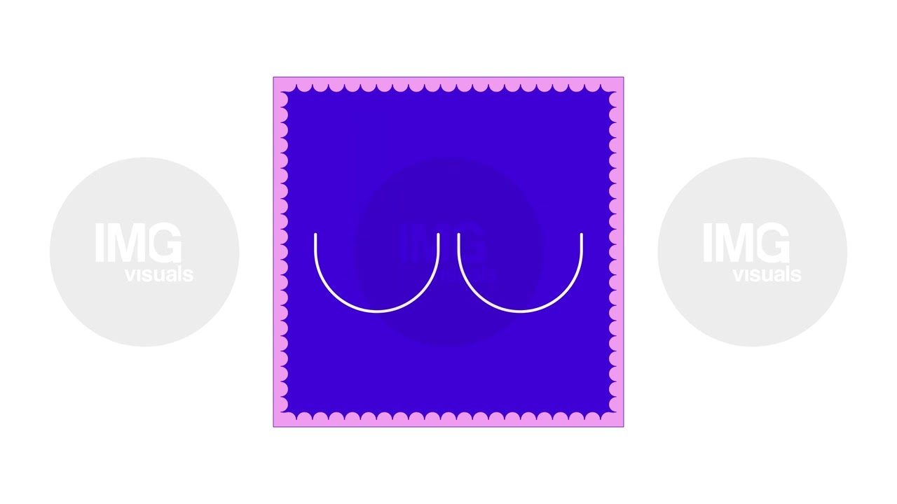 Breast cancer awareness card with pink ribbon cartoon animation