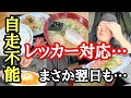 【長距離トラック】自走不能…レッカー対応延着…まさか翌日も…ご褒美替え玉連発!【ラの壱、養老SA下】【Japanese food】