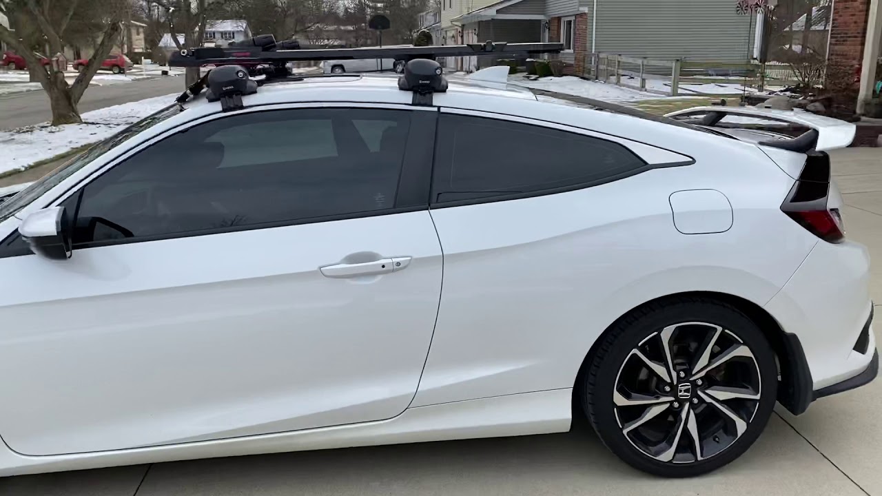 2017 Honda Civic Si coupe - roof bike rack - YouTube