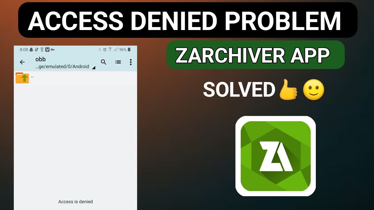 Zarchiver access denied problem solved 🙂 | How To Solve Access Denied ...
