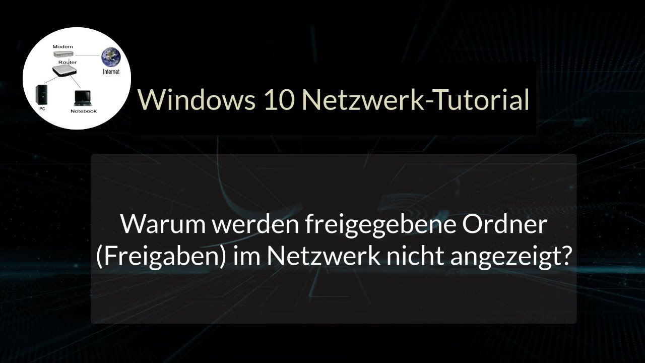 New Freigegebene Ordner werden nicht im Netzwerk angezeigt! Freigabe nicht in Netzwerkumgebung sichtbar!