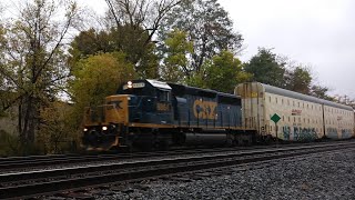 [HD] CSX Q261 Autorack Train Westbound - Fairport, NY