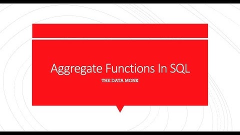 Aggregate functions in SQL | Part 4 | Data Science interview Questions