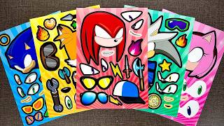 [⚡Paper DIY⚡] Sonic the Hedgehog Silly Face Sticker Makeover with Tails, Knuckles, Silver & Amy Rose screenshot 1