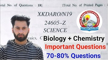 Jkbose Class 10th Science Paper 2025 - JKBOSE 10th Class Science Guess Paper - 10th Class Science