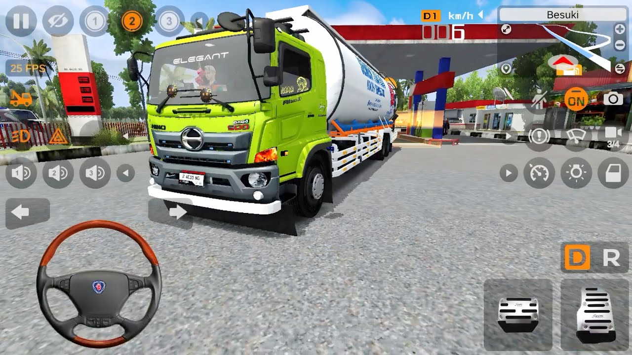 Game Truk Hino Tangki SILOG Ngisi Bensin Di SPBU l Bus Simulator Indonesia