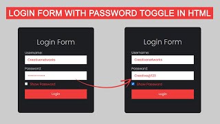 How To Make Toggle Password Visibility In Form in HTML & CSS || Show and Hide Password || Login Form