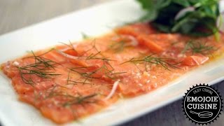 Salmon carpaccio & tartar サーモンのカルパッチョとタルタル