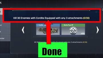 Kill 30 enemies with cordite equipped with any 3 attachments