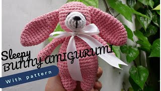 sleepy bunny amigurumi with crochet pattern part 1 