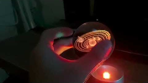 Pha lê  hệ mặt trời chân đế đèn led 3D độc đáo