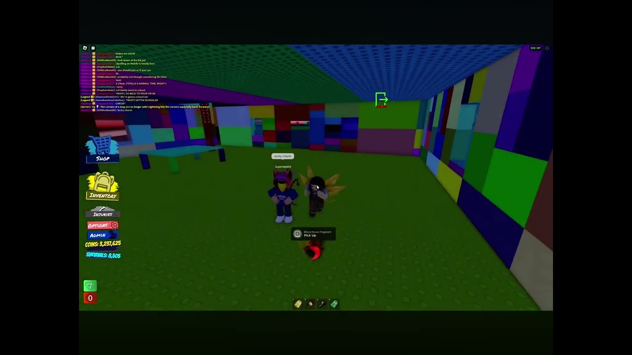 Diamond eats a blood moon fragment