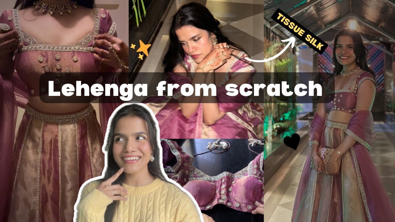 I made a Lehenga from scratch💸✨ | Early 2000s Bollywood inspired | silk lehenga