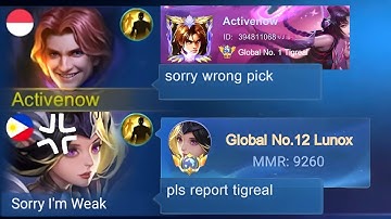 I PRETEND WRONG PICK TIGREAL IN SOLO RANKED !! THEN SHOWING MY REAL DAMAGE....💀