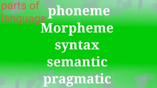 Phonemes Morpheme Syntax Semantics Pragmatic