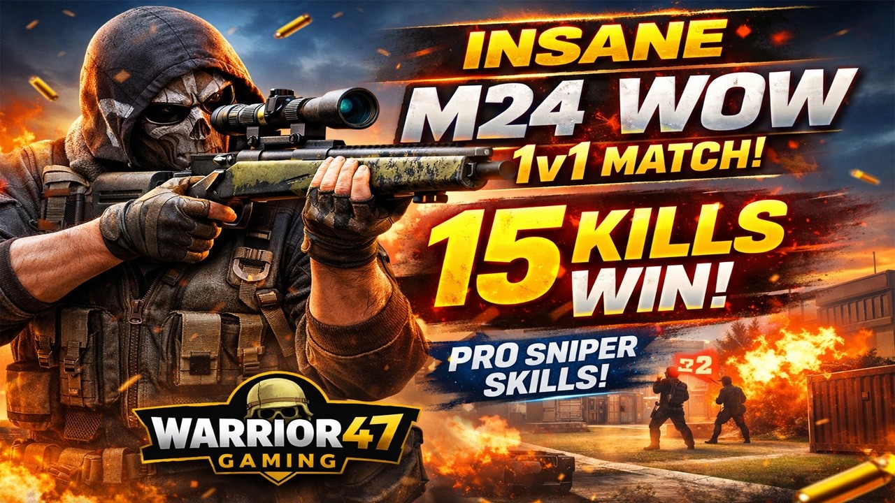 Insane M24 WOW 1v1 Match | 15 Kills Win | Pro Sniper Skills | Warrior47 Gaming