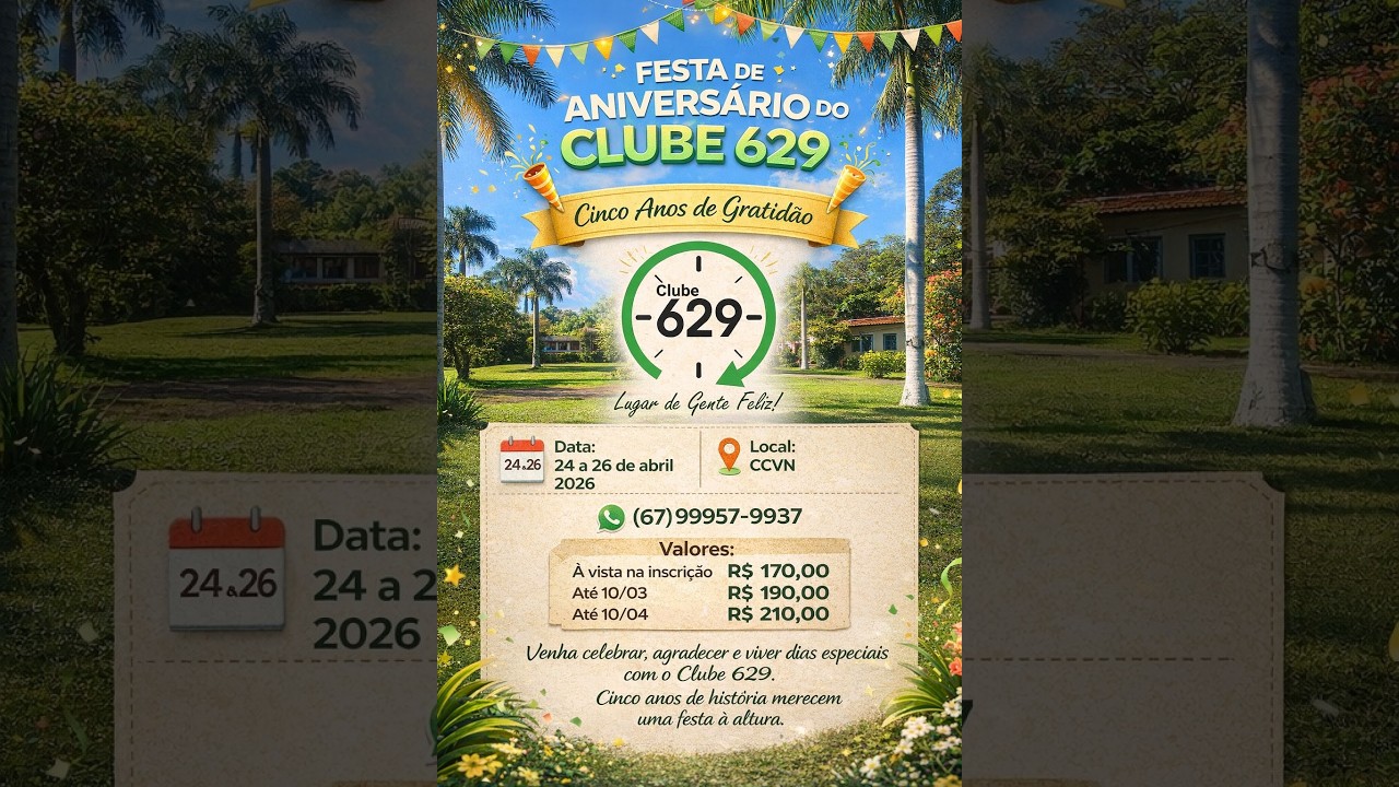 Clube629  - 27/02/2026    As muitas águas