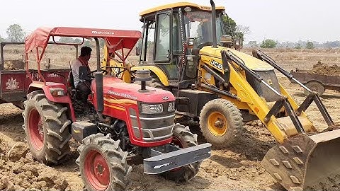 Jcb 3dx Eco excellence Loading Soil On Mahindra Yuvo 575DI Tractor | Jcb And Tractor Videos | Jcp