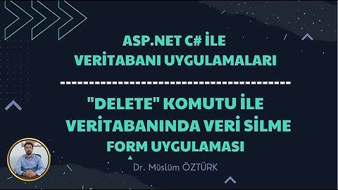 Ders 40:C# Delete komutu ile veritabanından veri silme form uygulaması | c# DELETE form application