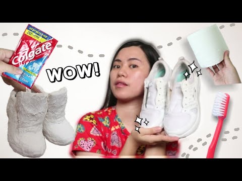 EFFECTIVE NA PANG LINIS NG SAPATOS! MUST WATCH 💯 TISSUE & TOOTHPASTE METHOD  ☁️