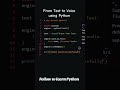 From Text to audio by writing a few lines of python Code. #python #learntocode #pythonforbeginners