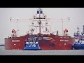 Methanol powered laura maersk and 317m long bulk carrier arrives in rotterdam  4k shipspotting 2023