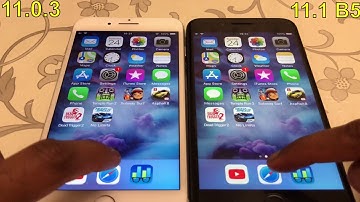 iPhone 7 plus speed test 11.1 beta 5 vs 11.0.3 short battery test