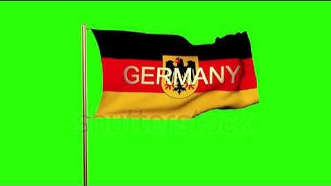 Germany With Eagle flag with title waving in the wind. Looping sun rises style. Animation loop