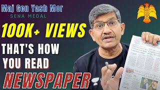 Correct Approach of reading a newspaper for Competitive Exams by Maj Gen Yash Mor | #NDA #afcat #ssb