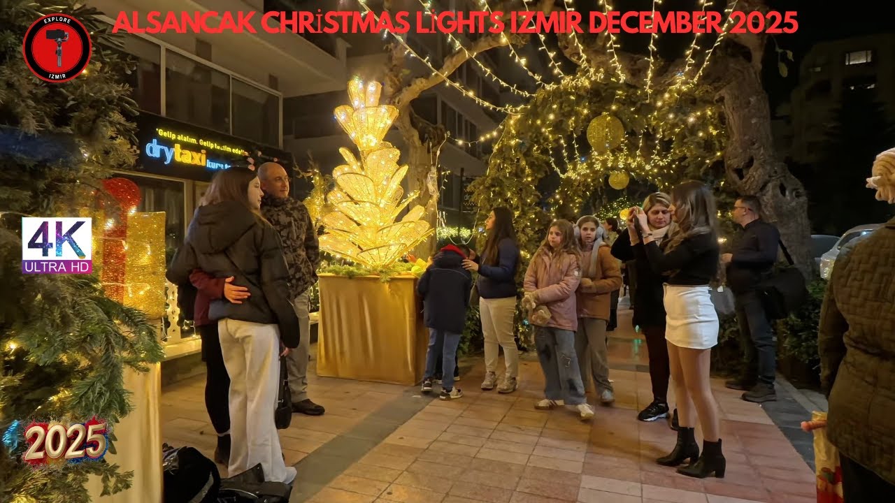 Alsancak Christmas Walking Tour 🎄 | Festive Streets of Izmir, Turkey 🇹🇷