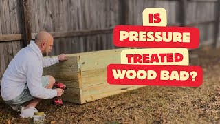 Building a RAISED GARDEN BED out of PRESSURE TREATED WOOD!!!