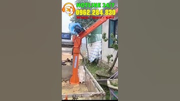 Cẩu xoay 360 độ 1 tấn lắp trên xe tải, khung cẩu xoay 360 kết hợp tời điện 12v 6000lb.Cẩu trục xoay.