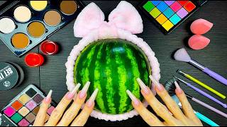 ASMR Watermelon Beauty Triggers | Makeup Sounds &amp; Soft Tapping 🍉13